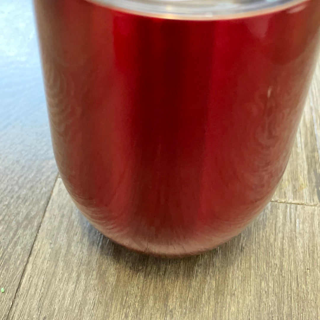 Red Metallic Wine Tumblers with Slider Lids