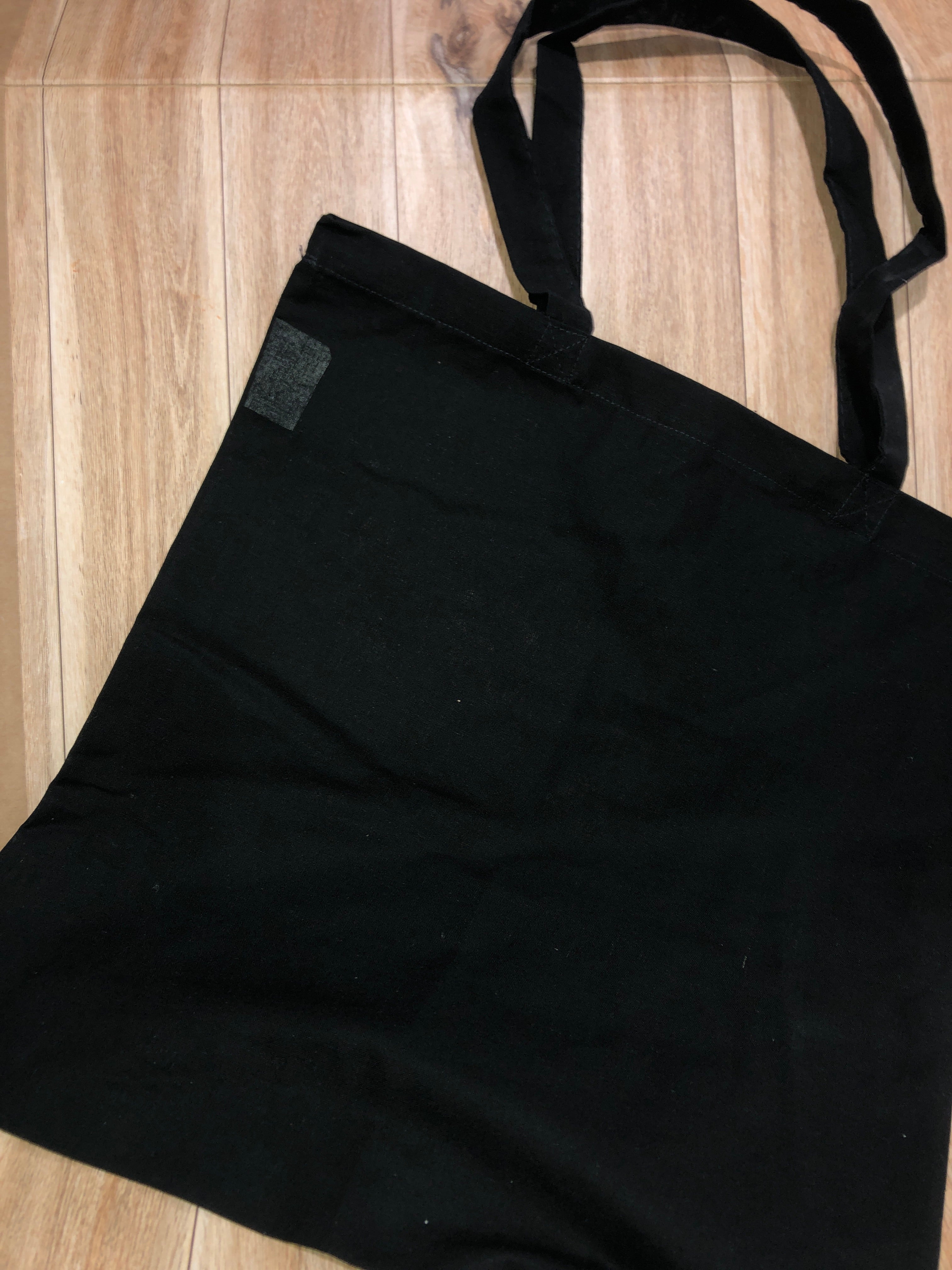 Plain black tote bag on sale canvas