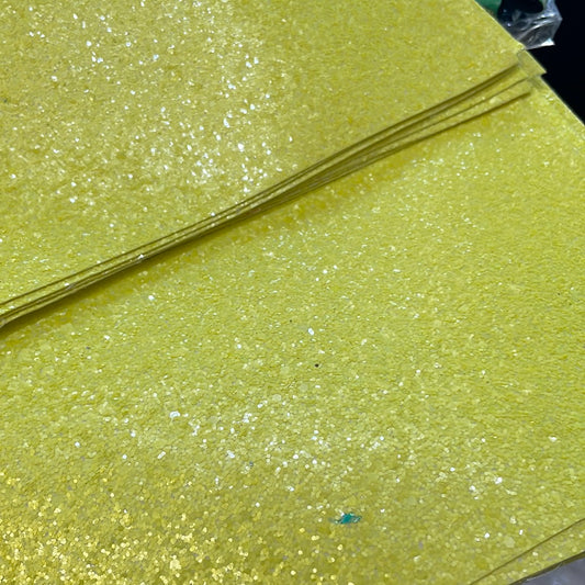 Chunky Yellow Glitter Faux Leather