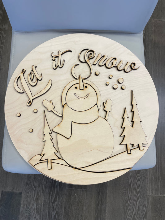 Let It Snow Snowman sign