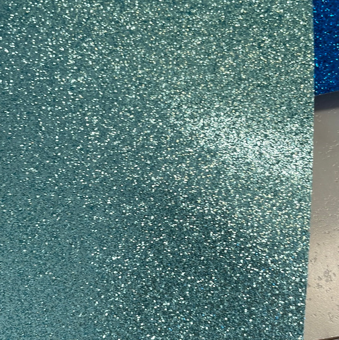 Fine PVC Glitter Sea Green Faux Leather