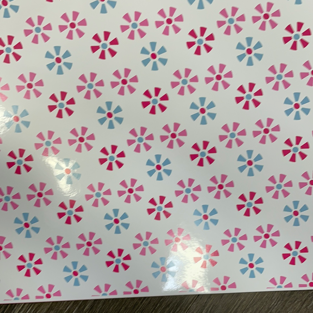Pink Blue Pinwheel Patterned Permanent Vinyl