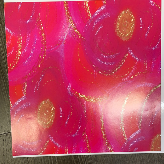 Pink Gold Swirls Patterned Permanent Vinyl