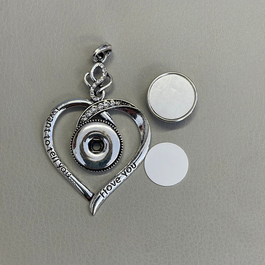 Heart Necklace Pendant with Button for sub