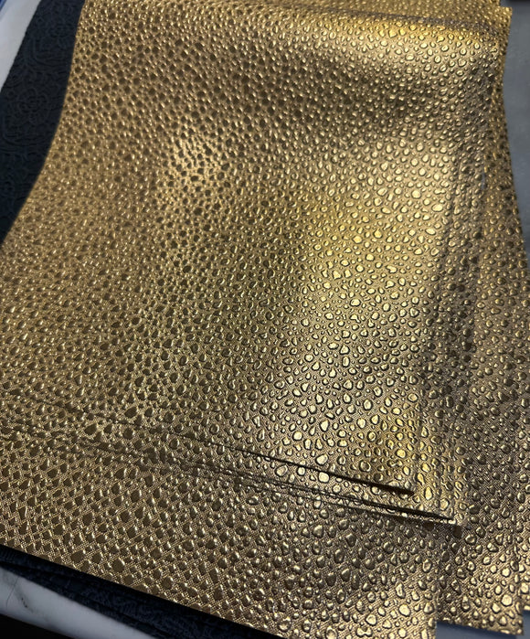 Gold  Wet Bubbly Look Faux Leather
