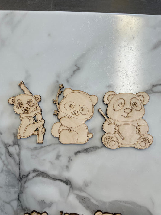 5 “ birch panda bears assorted