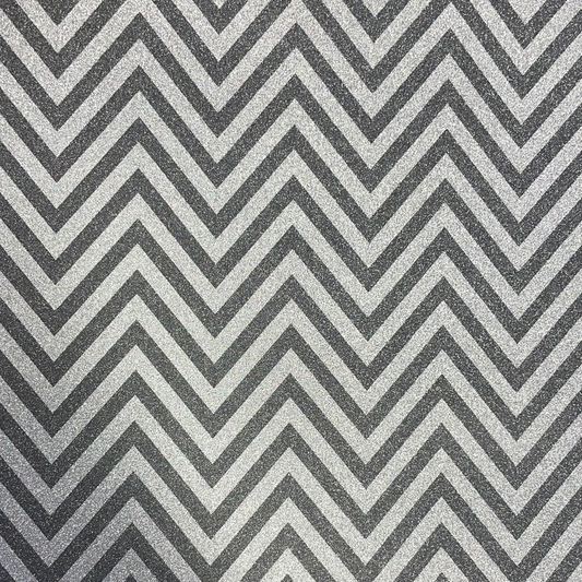 Glam Glitter Cardstock Silver Chevron
