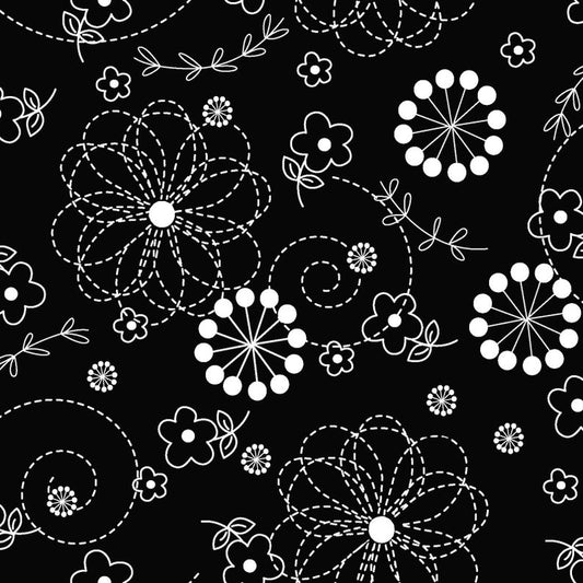 Kimberbell Doodles Cotton Black