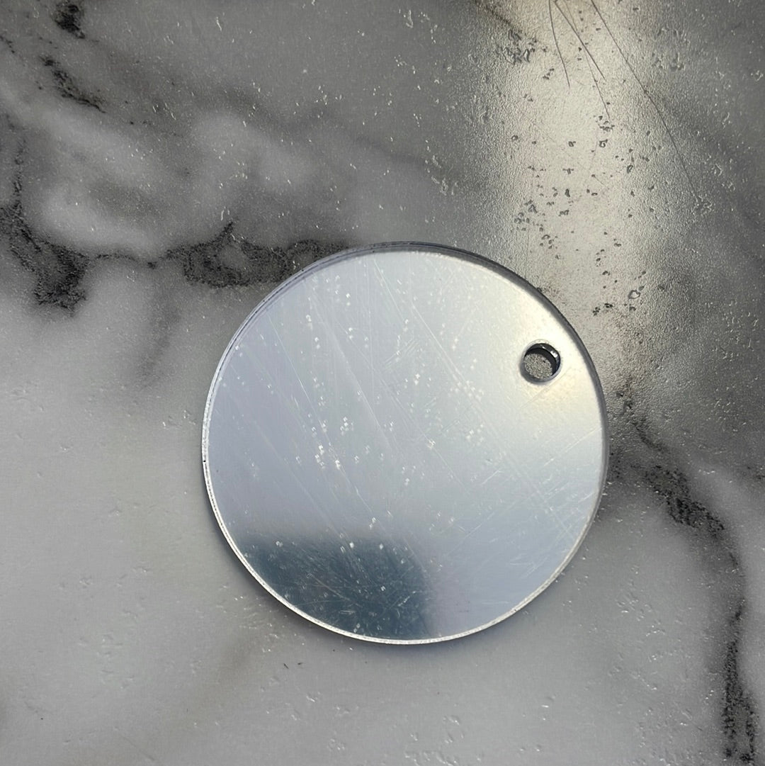 Silver Mirror Acrylic Round - 2 Inch