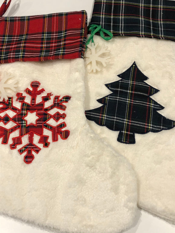 Plaid Cuff  Print Stocking (matches with Pet Stockings)