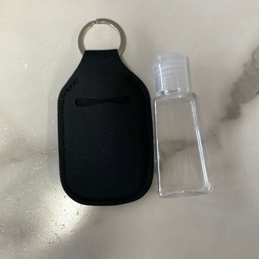 Black Neoprene Sanitizer Holder w Bottle
