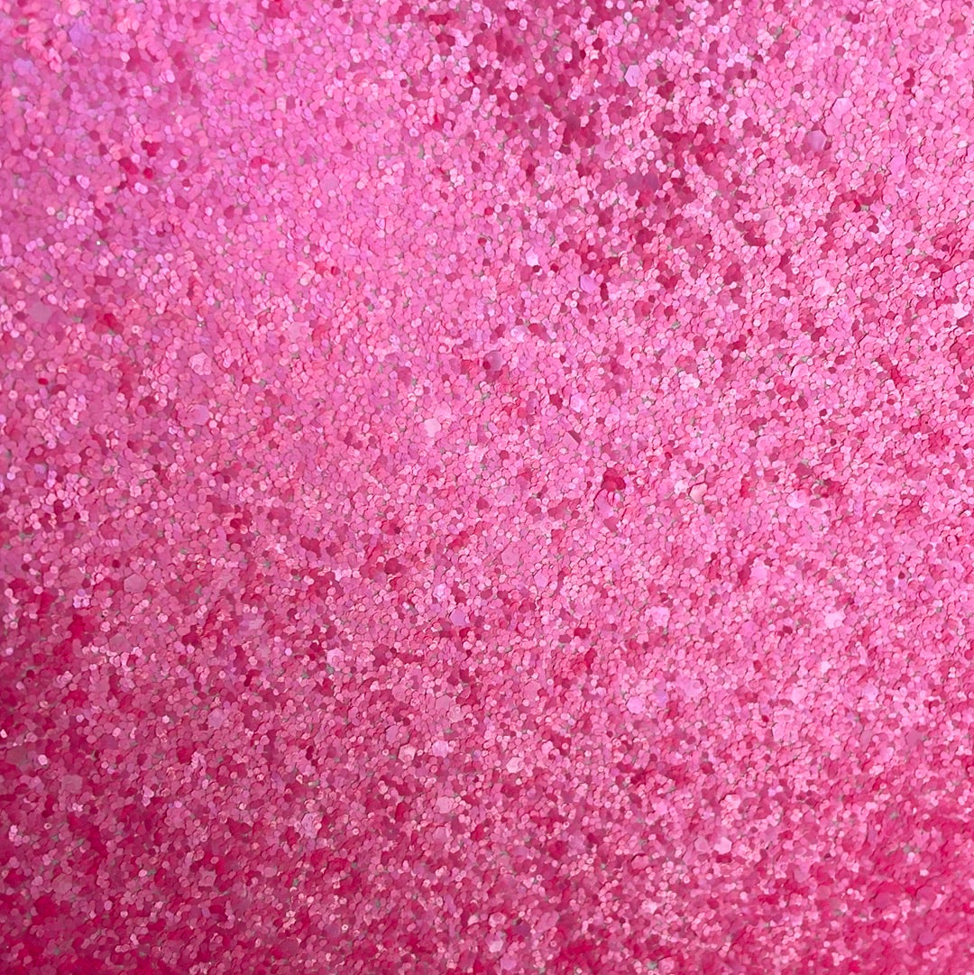 Chunky Bright Pink Glitter Faux Leather