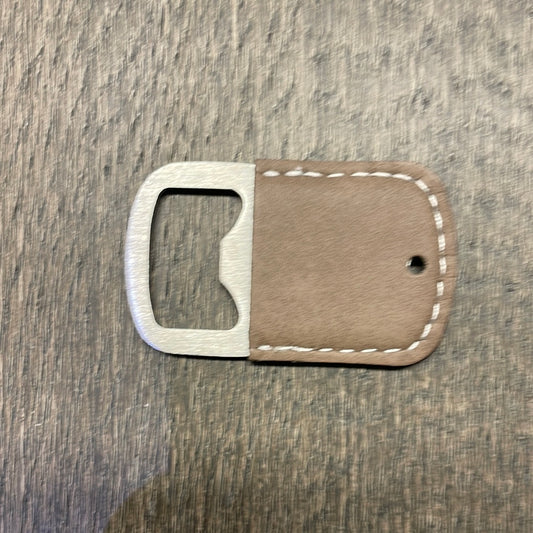 Small Keychain Sublimation Leather Bottle Opener - grey