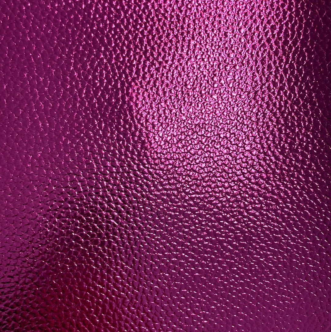 Purple Rose Metallic Small Litchi Faux leather
