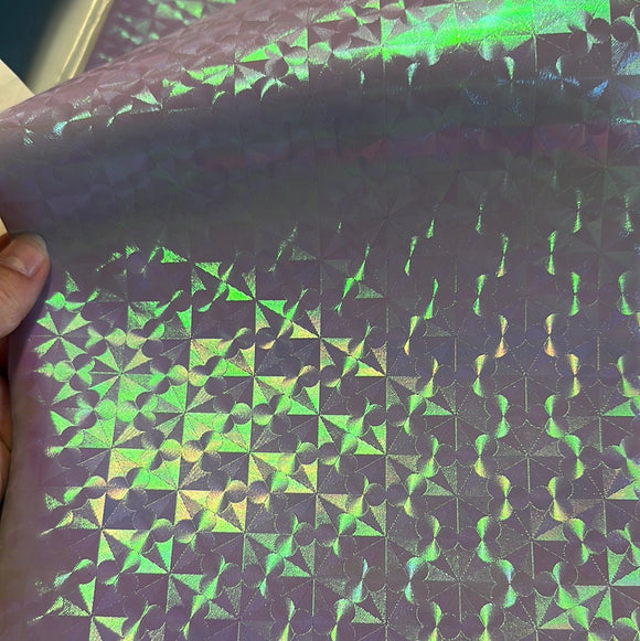 Light Purple Holographic Prism Faux leather