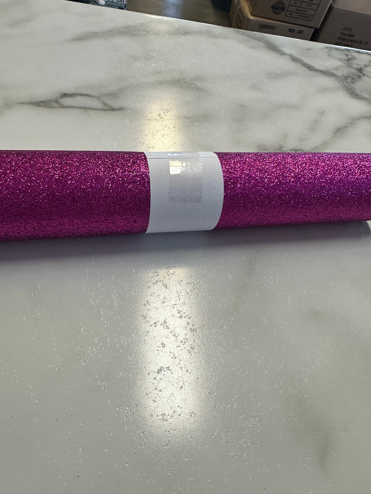 Hot Pink Glitter Faux Leather Roll