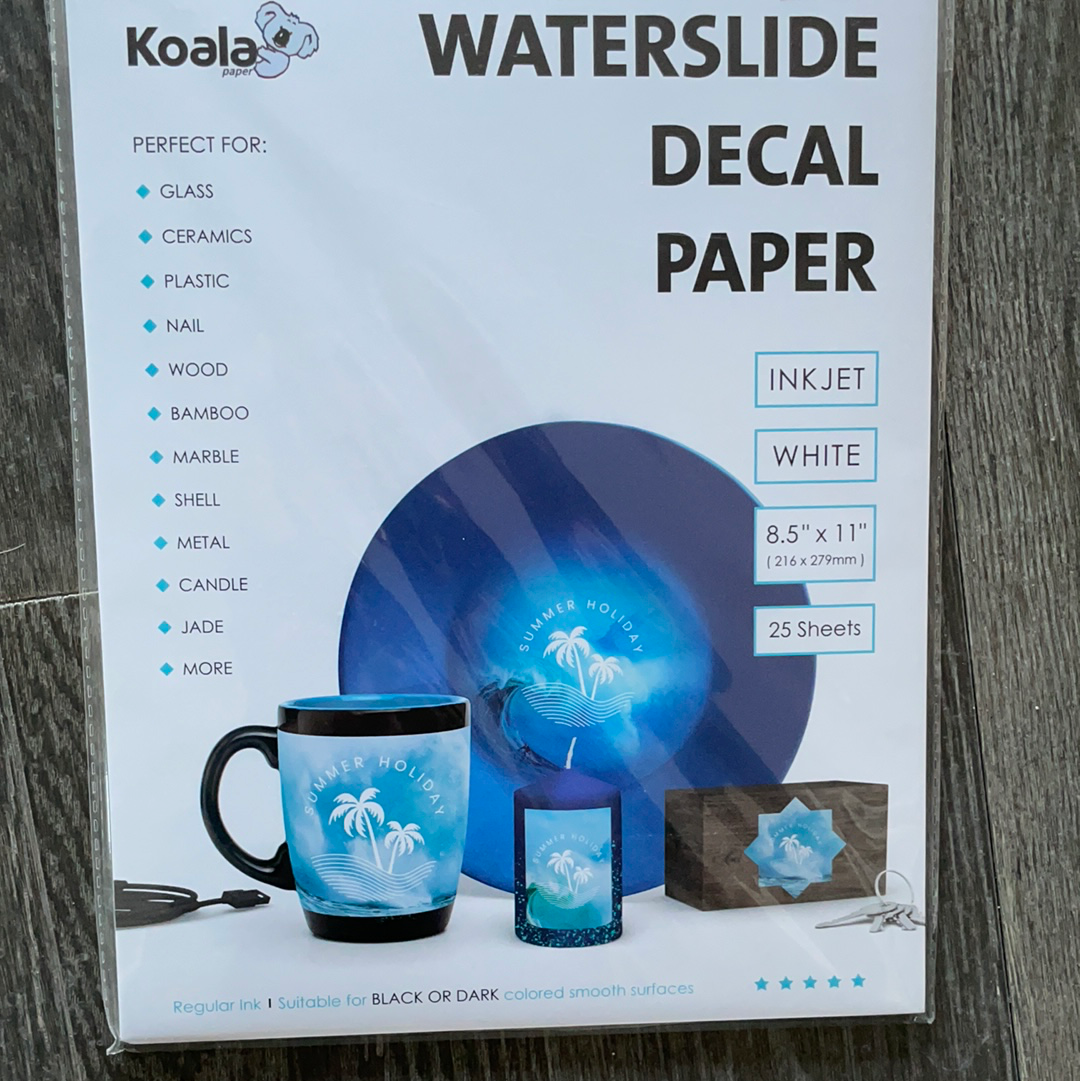 Waterslide Decal Paper for Inkjet Printers White