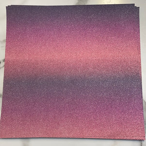 Fine Glitter Ombre Cardstock -Pinks Purples 12X12 "