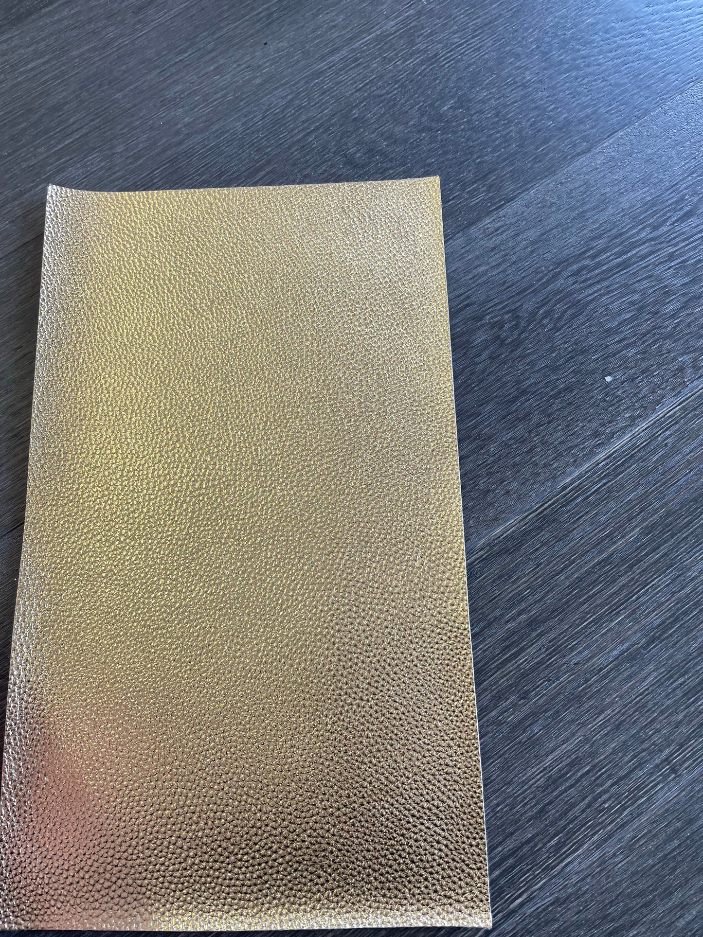 Glossy Gold Metallic Small Litchi Faux leather
