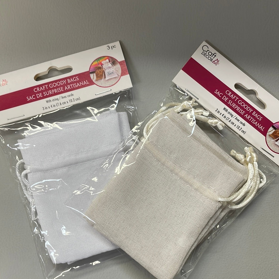 Polyester Goody Bag- 3 x 4 inch with string (3 pack)