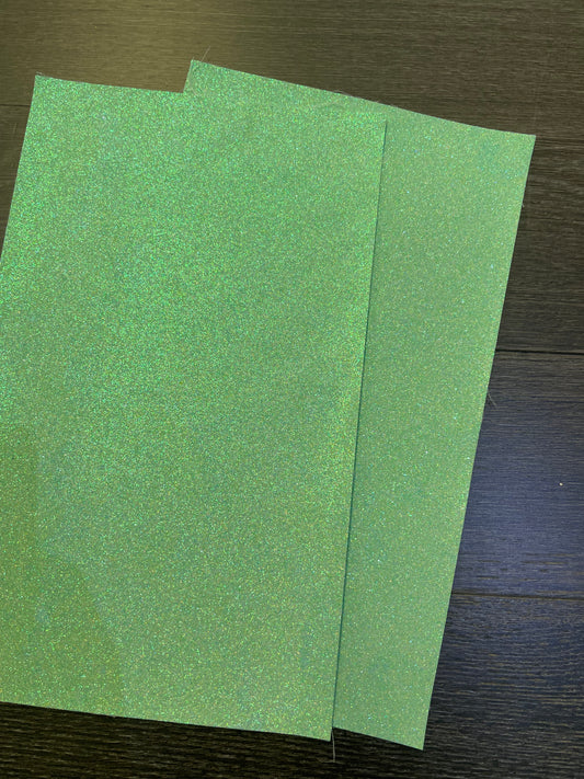 Fine PVC Glitter Mint Faux Leather