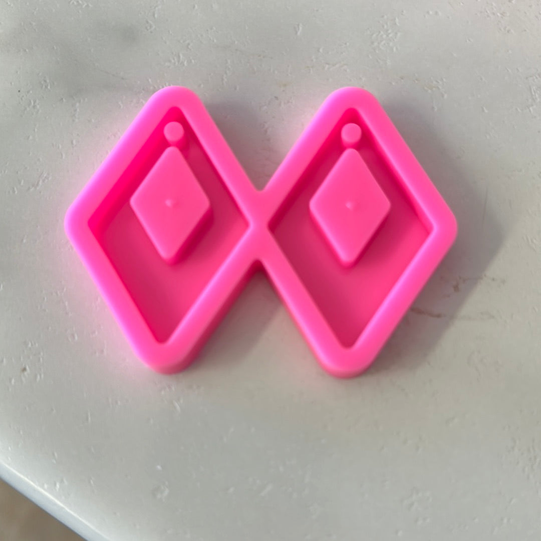 Rhombic Gem Earrings Shiny Silicone Mold
