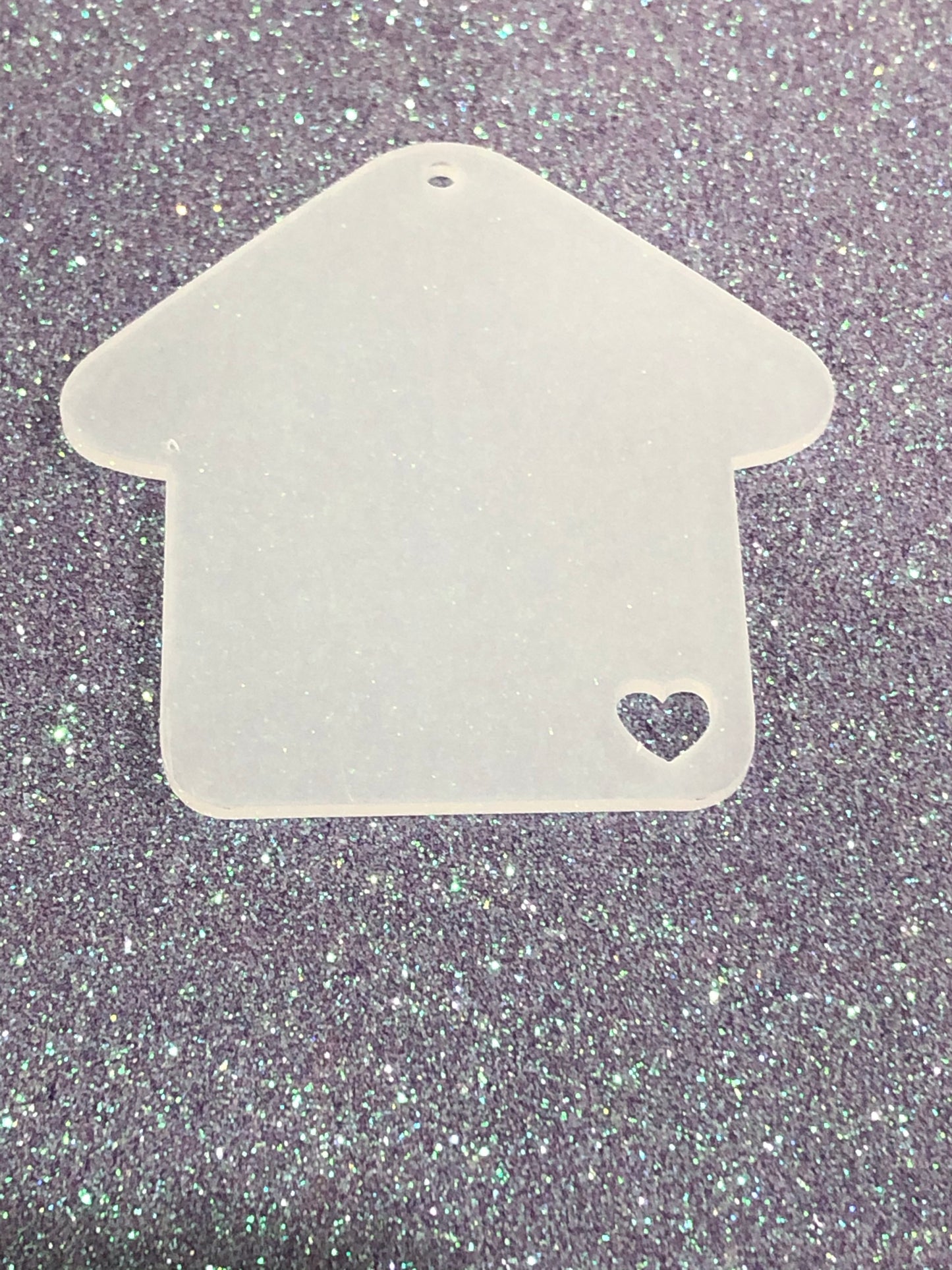 3" Acrylic House Blank  with heart cutout