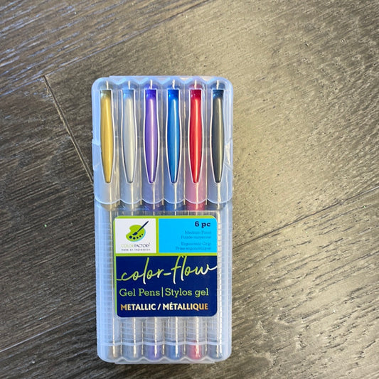 Color Flow Gel Pens- Metallics  6PK