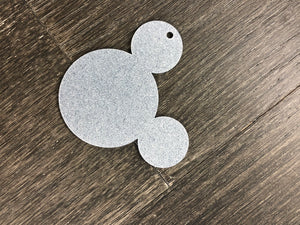 Acrylic Glitter Mouse head with Hole