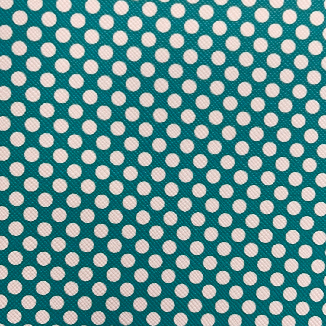 Turquoise Polka Dots Faux Leather