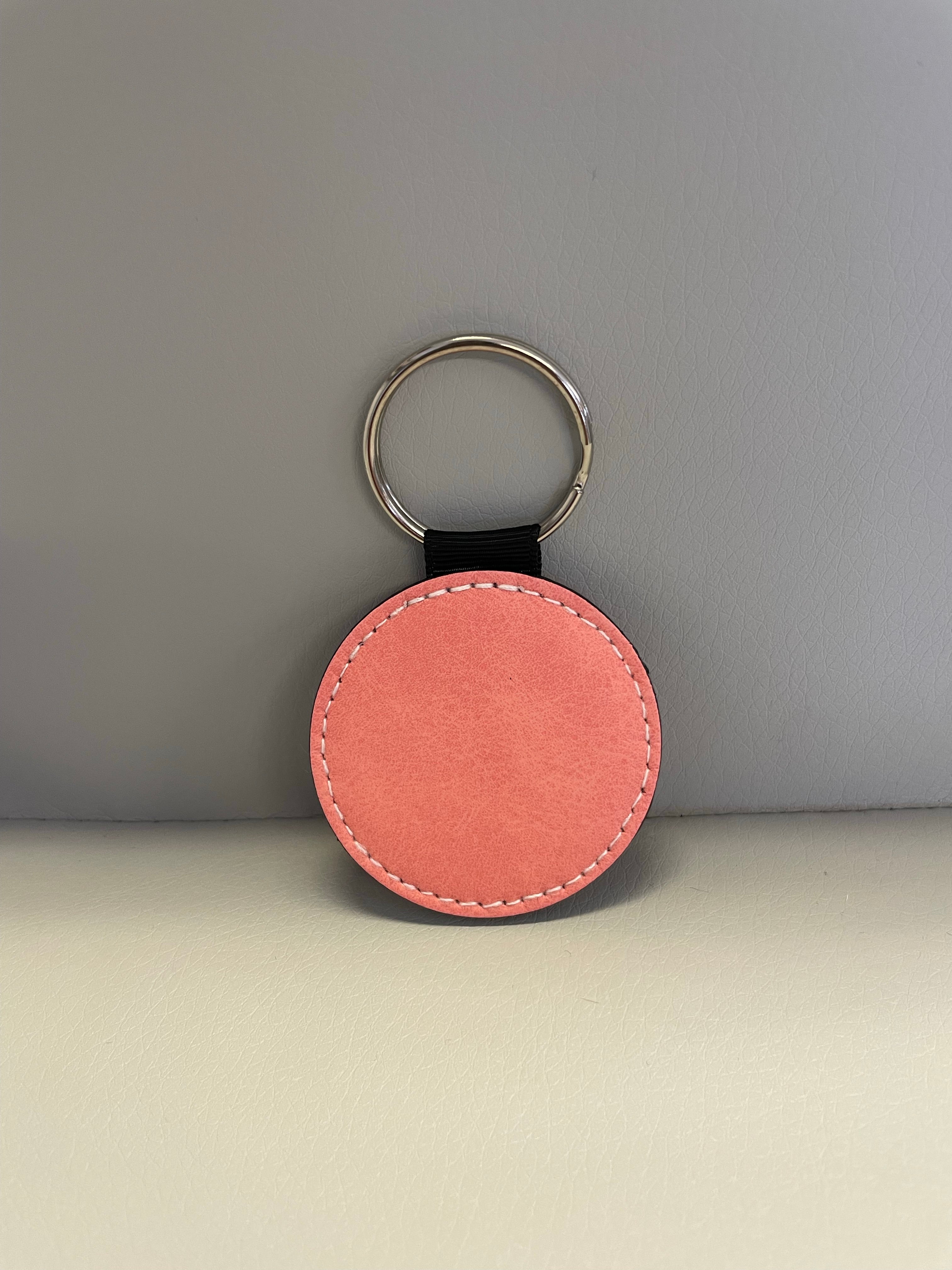 Round Sub PU Leather Key Ring - Pink – Craft Enablers