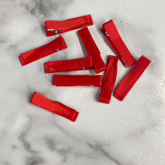 45MM Ribbon Covered Clip - Red