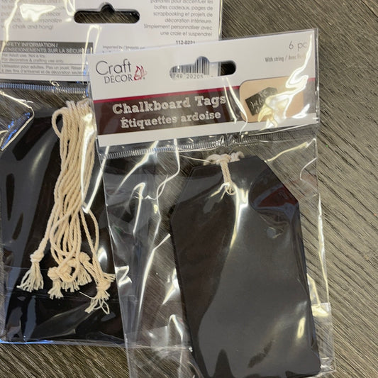 Chalk-It-Up Tags w/Cord x6
