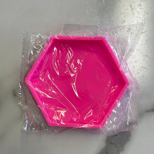 Deep Polygon Coaster Shiny Silicone Mold