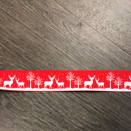Glow in the Dark Red Ribbon with Deer