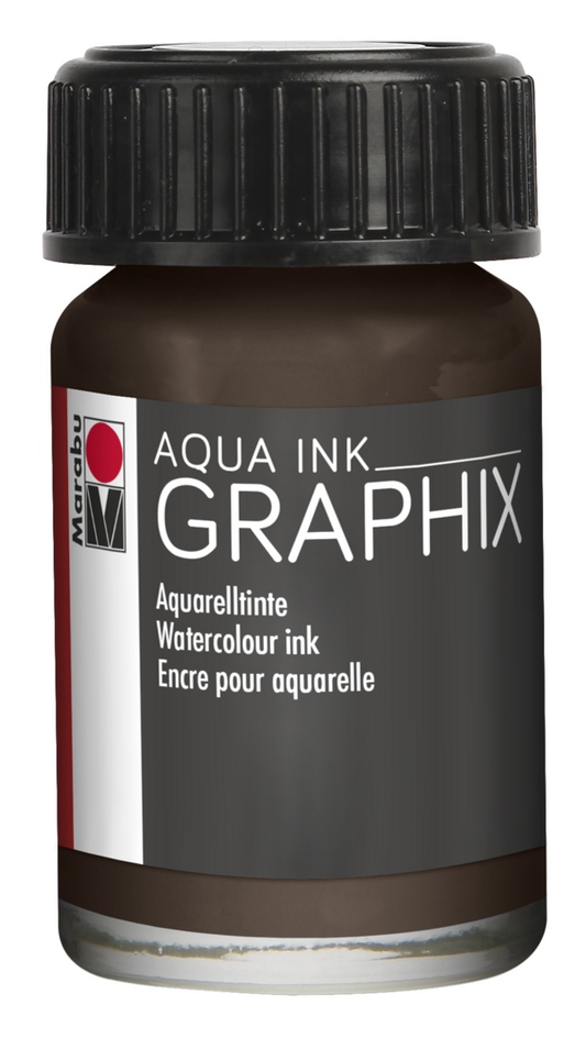 Marabu Graphix Aqua Ink DARK BROWN 045