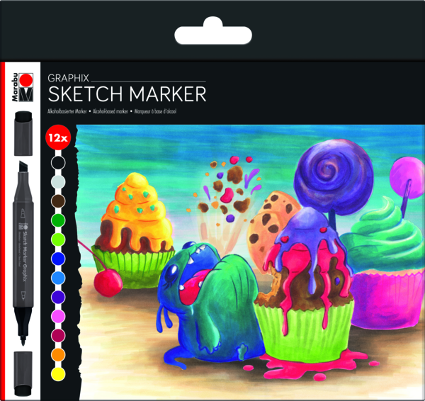 Graphix Alcohol Sketch Marker SUGARHOLIC 12PK