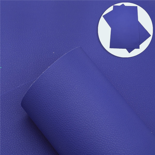 Double Sided Faux Leather Litchi Blue Roll